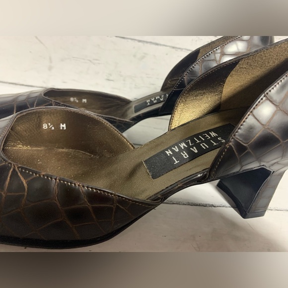 Stuart Weitzman Women’s Size 8.5 Brown Leather Pumps, Made in Spain, Classic - Picture 5 of 12